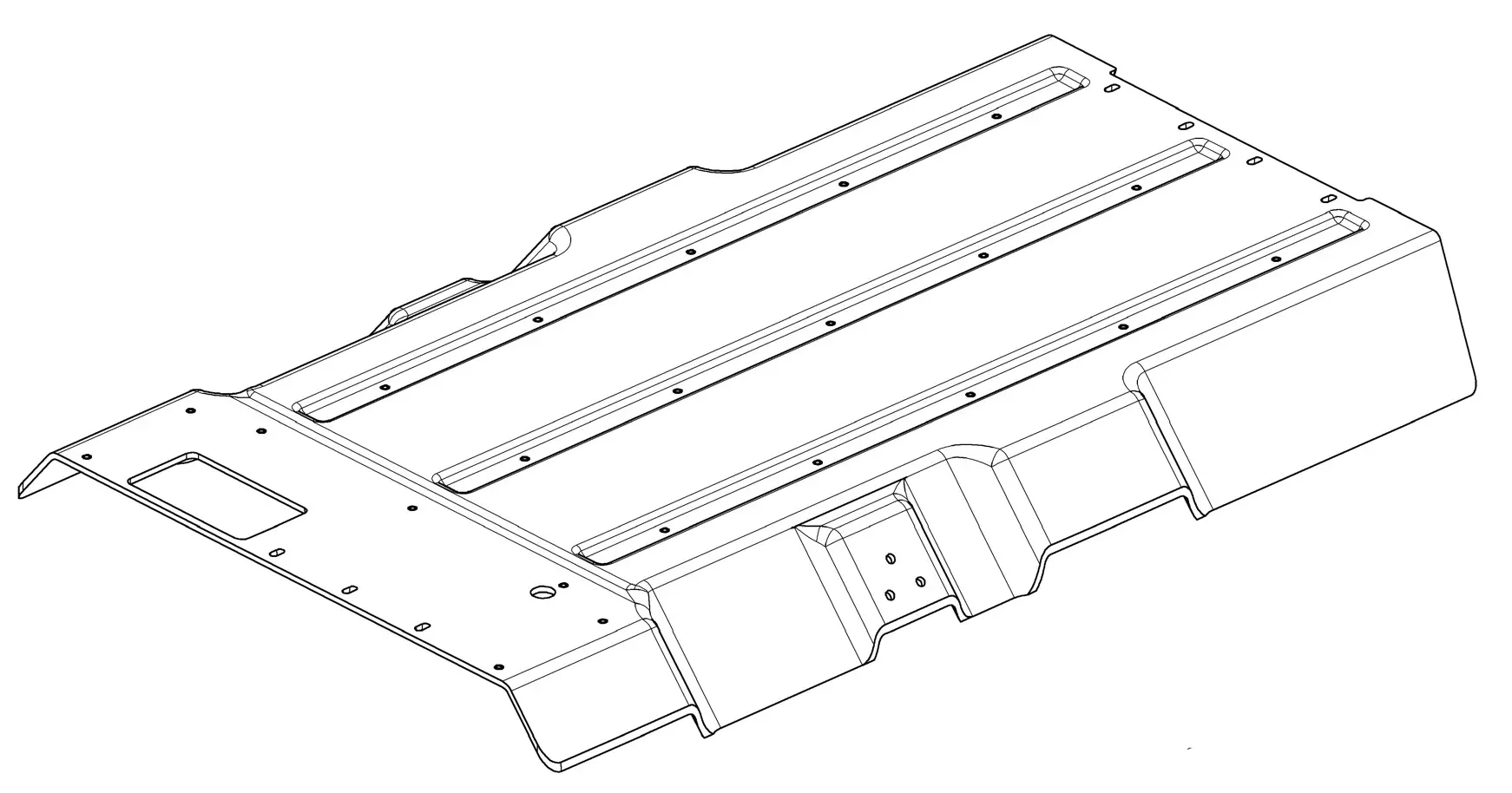 Spitterschutzboden CAD-Zeichnung eines Splitterschutzbodens aus Verbundwerkstoff